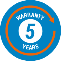 image of five years warranty 